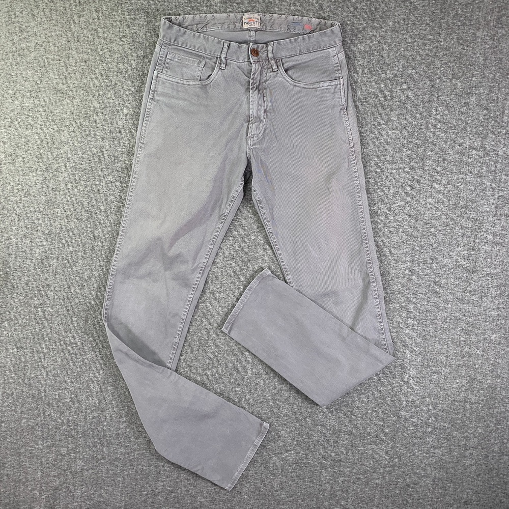 Faherty Chino Pants Men 30x33 Gray Stretch Corduroy Trousers